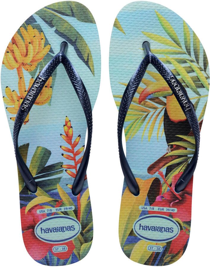 Havaianas Slim Tropical teenslippers blauw