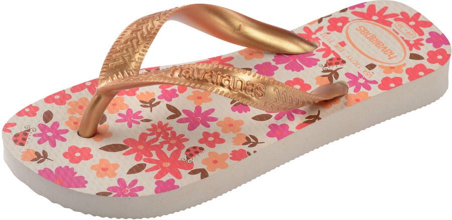 Havaianas HAV. KIDS FLORES BEIGE Goud Meisjes Slippers beige Goud - Foto 3