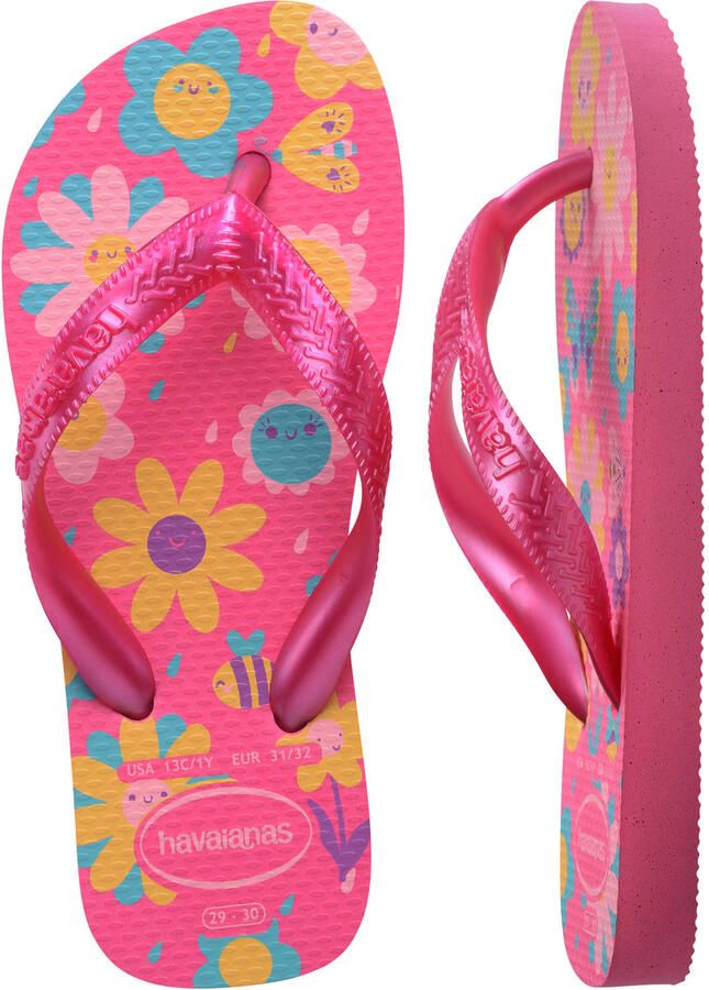 Havaianas HAV. KIDS FLORES Roze FLUX Roze GUM Meisjes Slippers Roze flux Roze gum - Foto 3