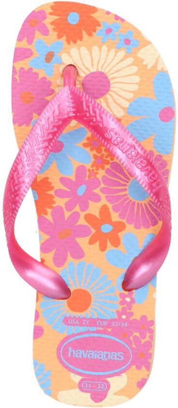 Havaianas Kids Flores teenslippers roze geel