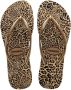 Havaianas Slim Animals teenslippers met panterprint goud - Thumbnail 2