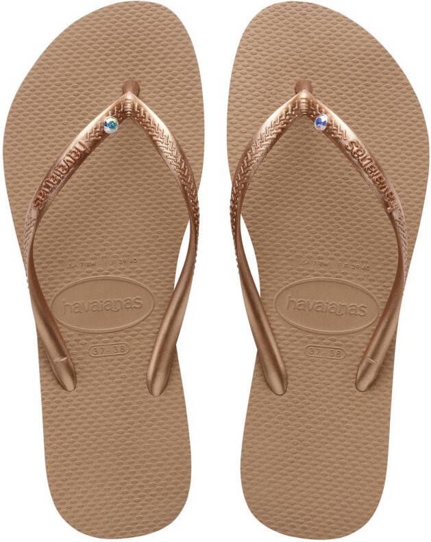 Havaianas Slim Crystal Sw II teenslippers met siersteen roségoud - Foto 3