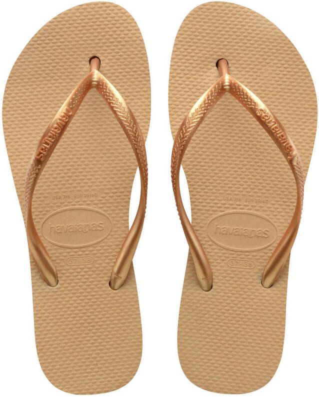 Havaianas Slim Flatform Goud Teenslippers Dames