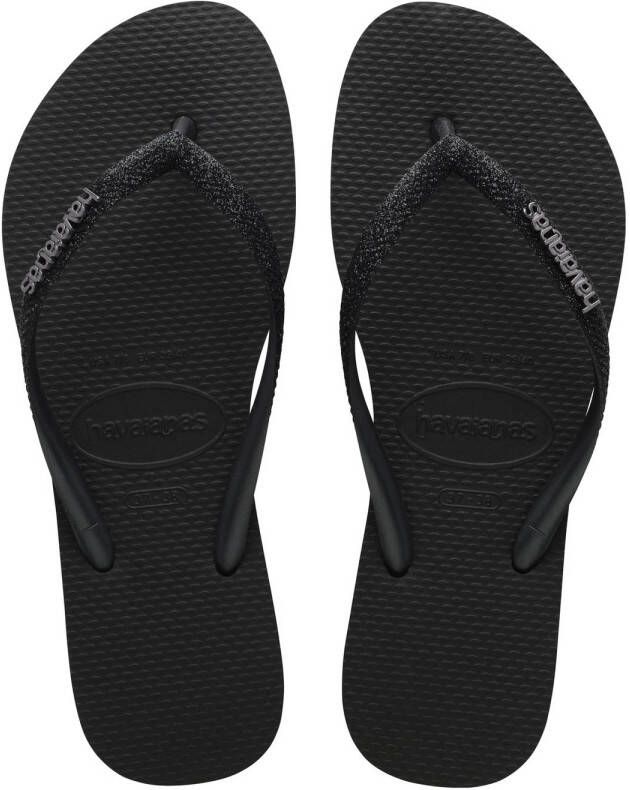 Havaianas Slim Glitter II teenslippers zwart