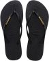 HAVAIANAS Teenslippers Dames Slim Logo Metallic Maat: 35 36 Materiaal: Rubber Kleur: Zwart - Thumbnail 2