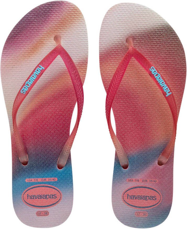 Havaianas Dames Slim Metallic Rainbow Pink Lemonade MULTICOLOR