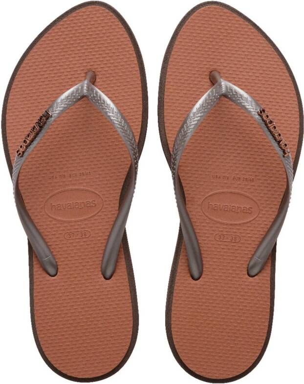 Havaianas Slim Point teenslippers donkerbruin