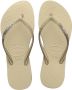 Havaianas Slim Sparkle II teenslippers met glitters zand Beige Dames Rubber 33-34 - Thumbnail 2