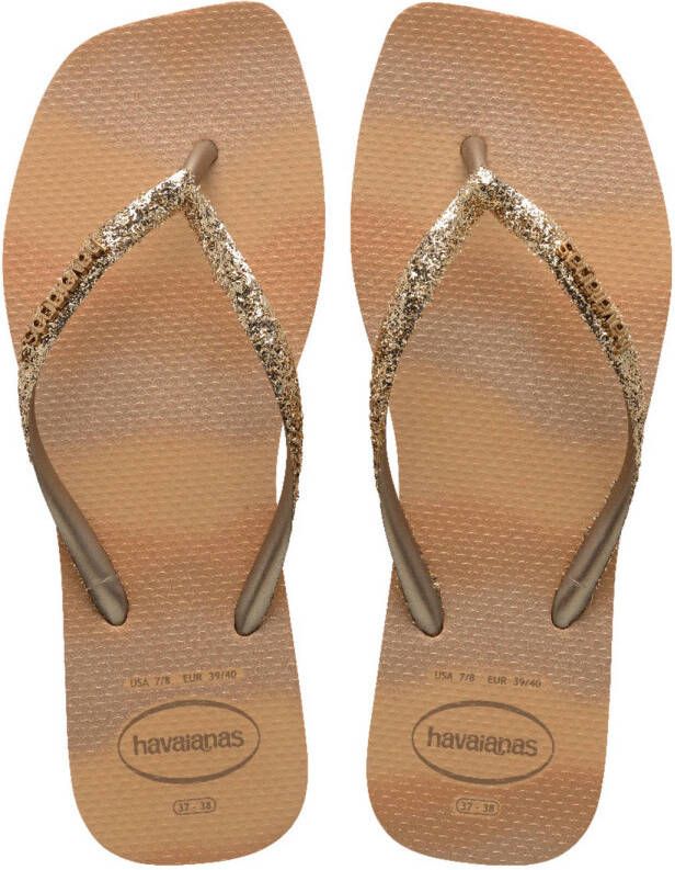 Havaianas Dames Teenslipper Hav. Styleslim Square Glitter Party Golden GOUD