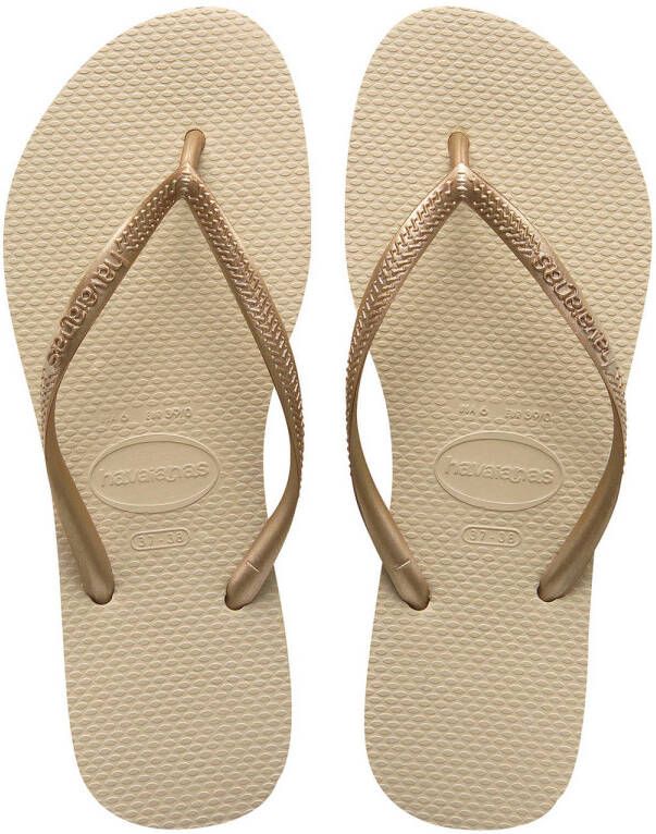 Havaianas Slim teenslippers zand goud Dames Rubber Effen 29 30 - Foto 1