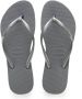 Havaianas Slim logo metallic steel gray Dames Kleur Grijs) - Thumbnail 1