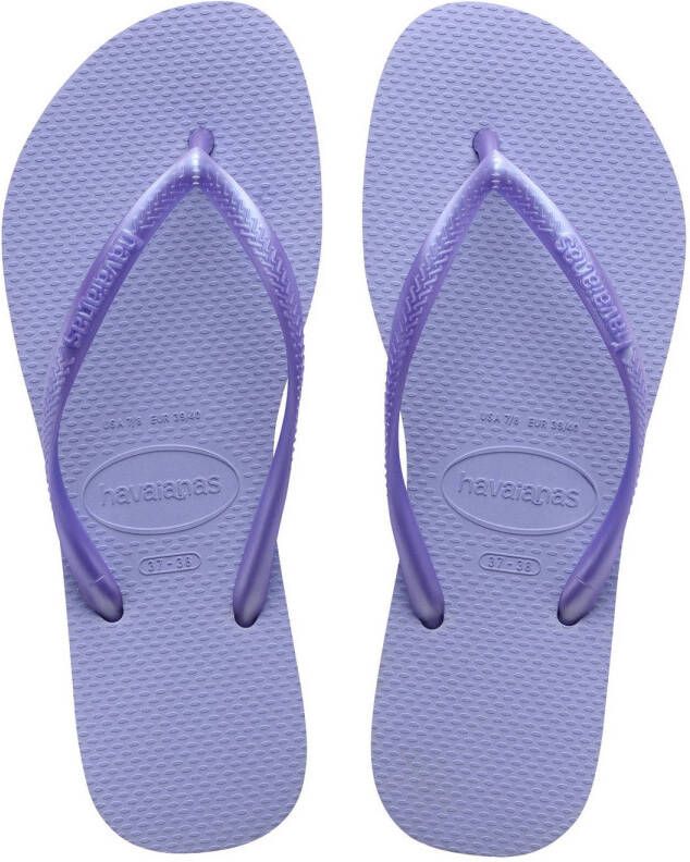 Havaianas Slim teenslippers lila Paars Meisjes Rubber Effen 35 36