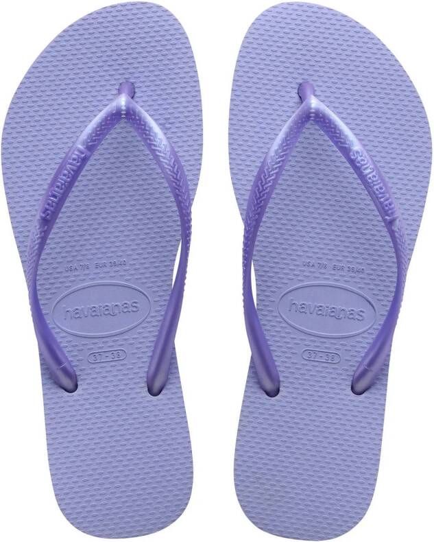 Havaianas Slim teenslippers lila Paars Meisjes Rubber Effen 27 28