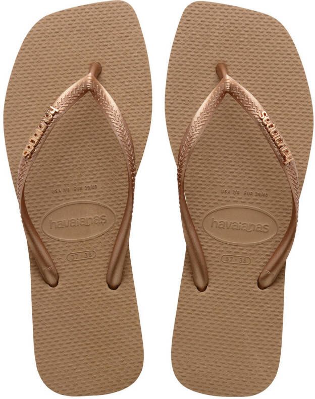 Havaianas Square Logo Metallic teenslippers roségoud