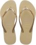 Havaianas Slim Glitter II teenslippers met glitters beige Meisjes Rubber 27 28 - Thumbnail 2