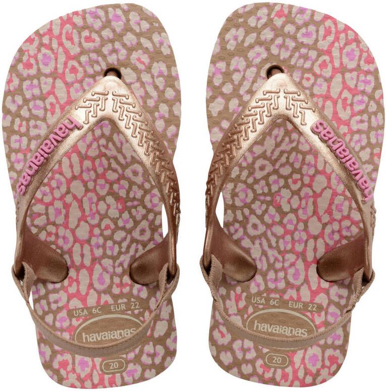 Havaianas teenslippers met hielbandje goud Rubber 25 26