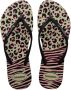 Havaianas teenslippers met panterprint zwart roze - Thumbnail 1