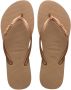 Havaianas Slim logo metallic rose gold Rose - Thumbnail 1