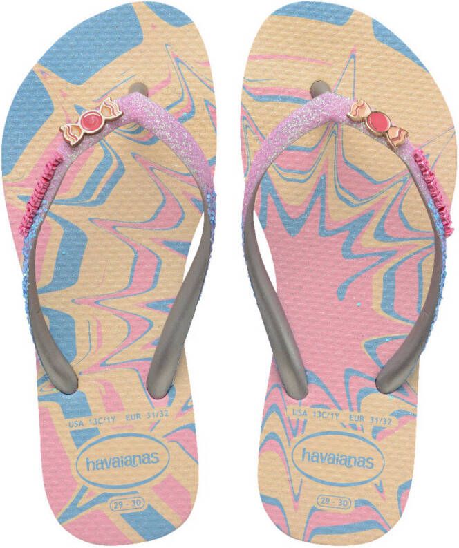 Havaianas Kids slim glitter trendy pink glow Multi