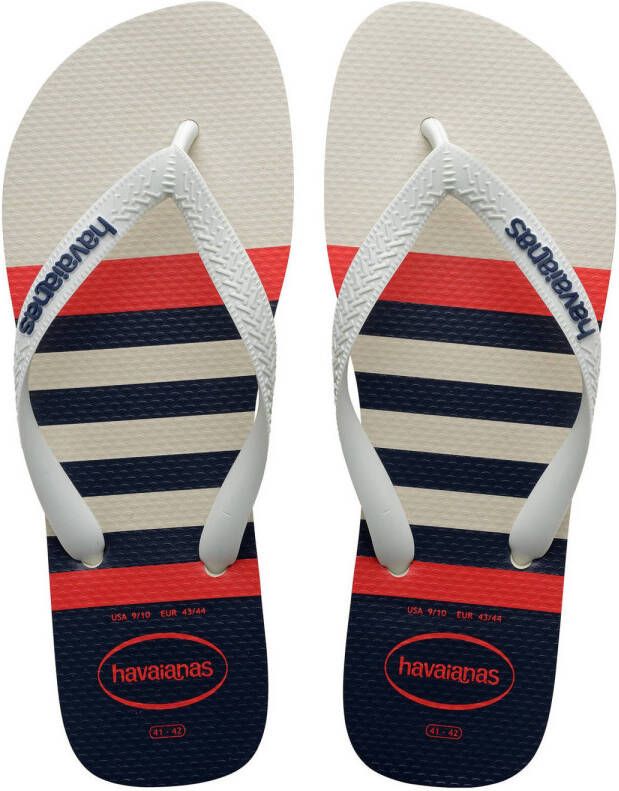 Havaianas teenslippers wit rood donkerblauw