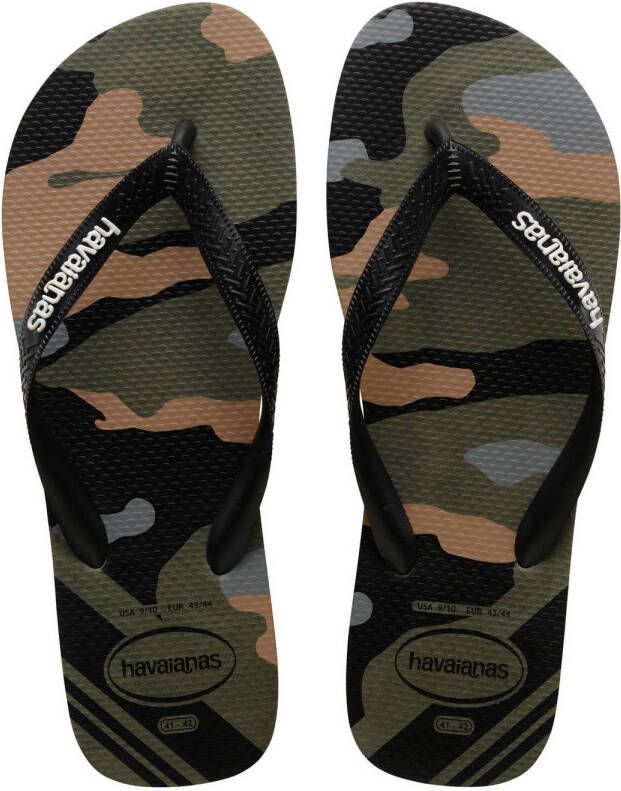 Havaianas Top Camu teenslippers zwart groen