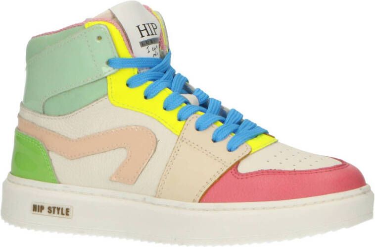 Hip H1665 leren sneakers roze multi