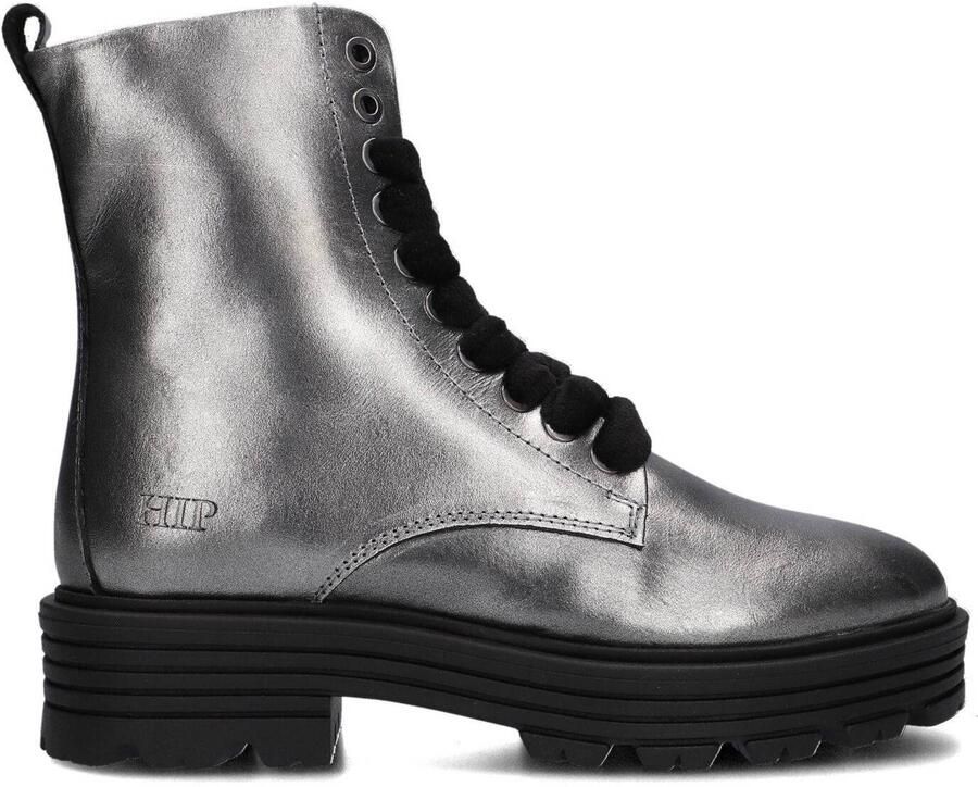 Hip H1630 Veterboots Laarzen Met Veters Meisjes Kids Zilver - Foto 2