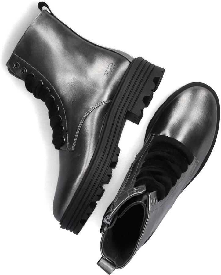 Hip H1630 Veterboots Laarzen Met Veters Meisjes Kids Zilver - Foto 4