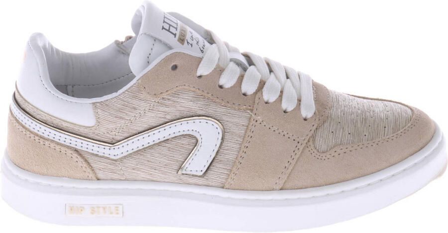 Hip leren sneakers beige