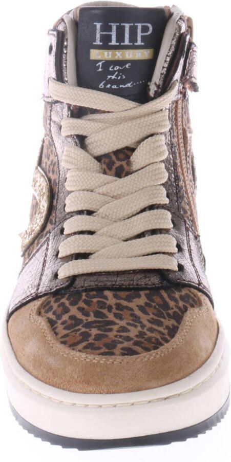 Hip leren sneakers bruin panter - Foto 2