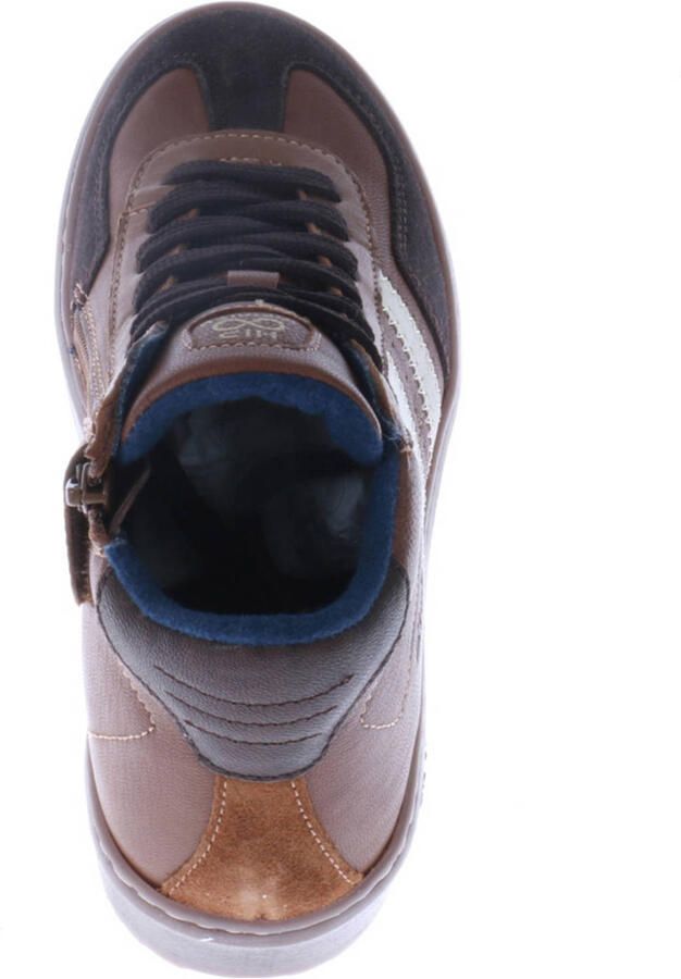 Hip leren sneakers cognac