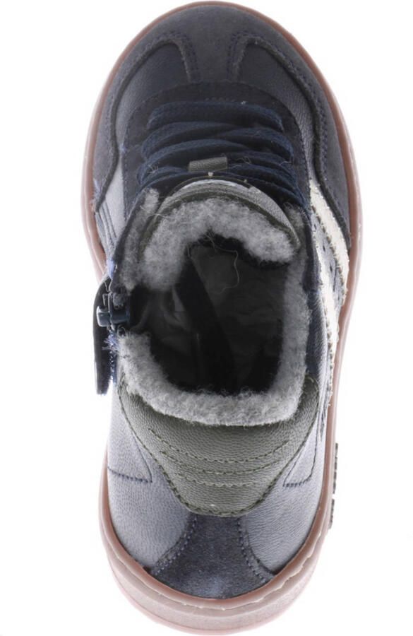 Hip leren sneakers donkerblauw