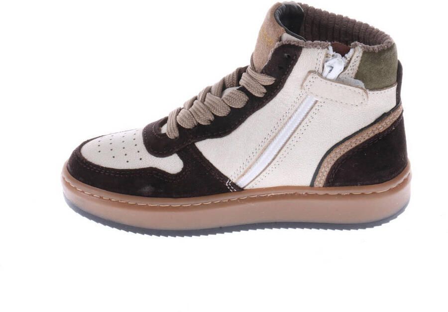 Hip leren sneakers donkerbruin wit - Foto 2