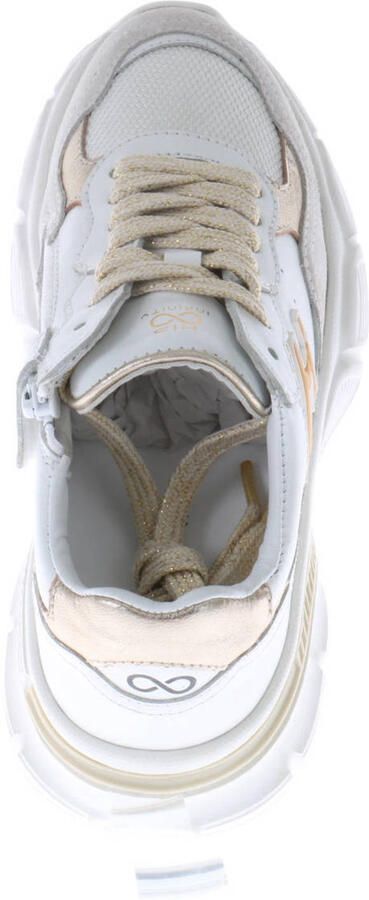 Hip leren sneakers wit goud - Foto 3