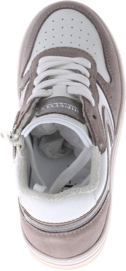 Hip leren sneakers wit taupe - Foto 3