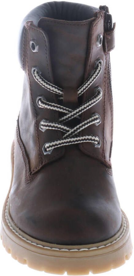 Hip leren veterschoenen met profielzool bruin - Foto 2