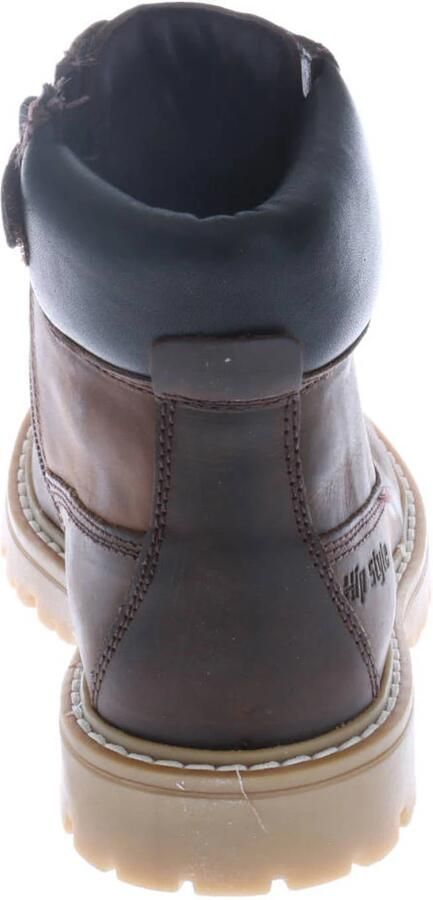Hip leren veterschoenen met profielzool bruin - Foto 3