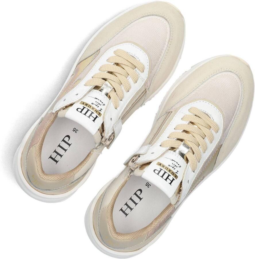 Hip H1835 Sneakers Meisjes Leren Sneaker Beige - Foto 3