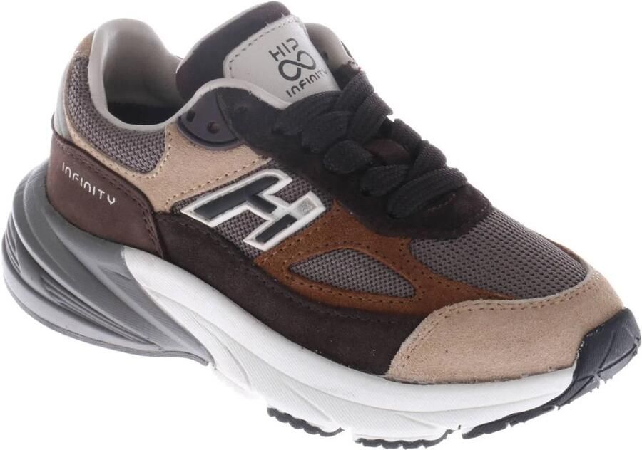 Hip suède sneakers bruin grijs