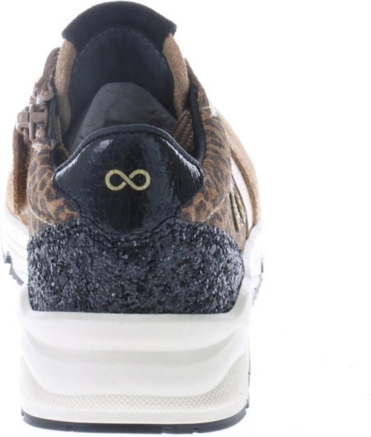 Hip suède sneakers camel panter zwart