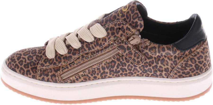 Hip suède sneakers met panterprint cognac zwart - Foto 3