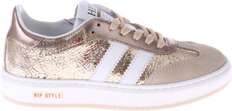 Hip leren sneakers goud