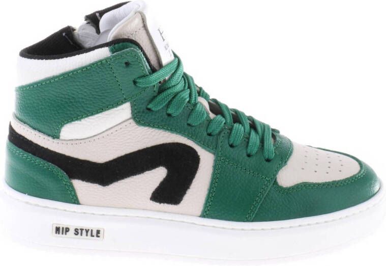 Hip leren sneakers groen Jongens Leer 27