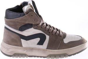 Hip leren sneakers kaki