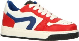 Hip leren sneakers rood wit