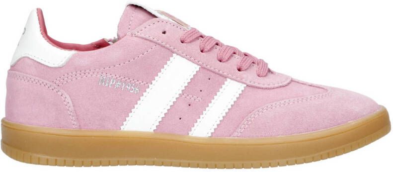 Hip leren sneakers roze