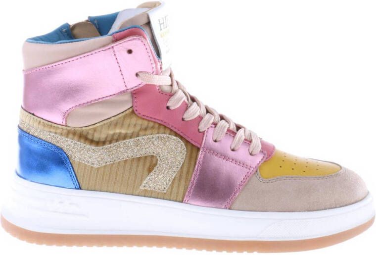 Hip leren sneakers roze multi Meisjes Leer 26