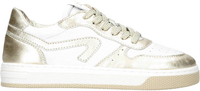 Hip leren sneakers wit goud