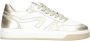 Hip leren sneakers wit goud - Thumbnail 1