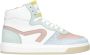 Hip leren sneakers wit roze blauw - Thumbnail 1